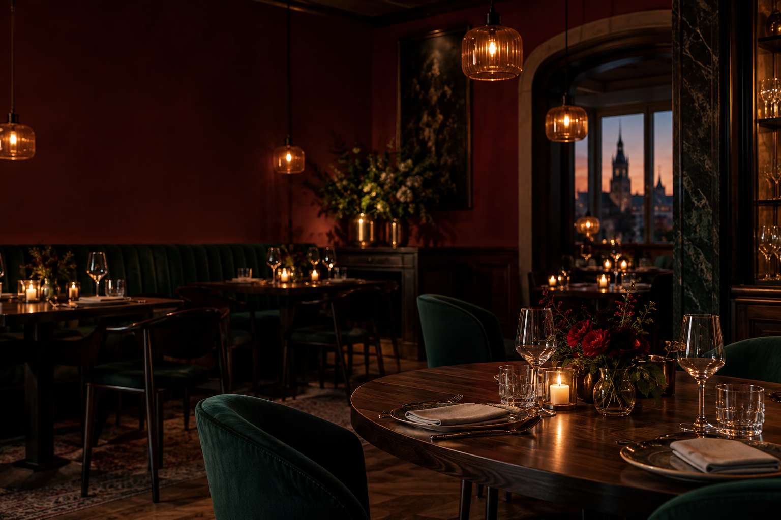 Sala restauracji Stół po Zmroku